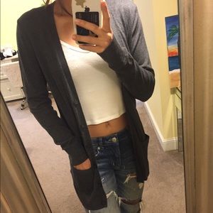 dark grey cardigan